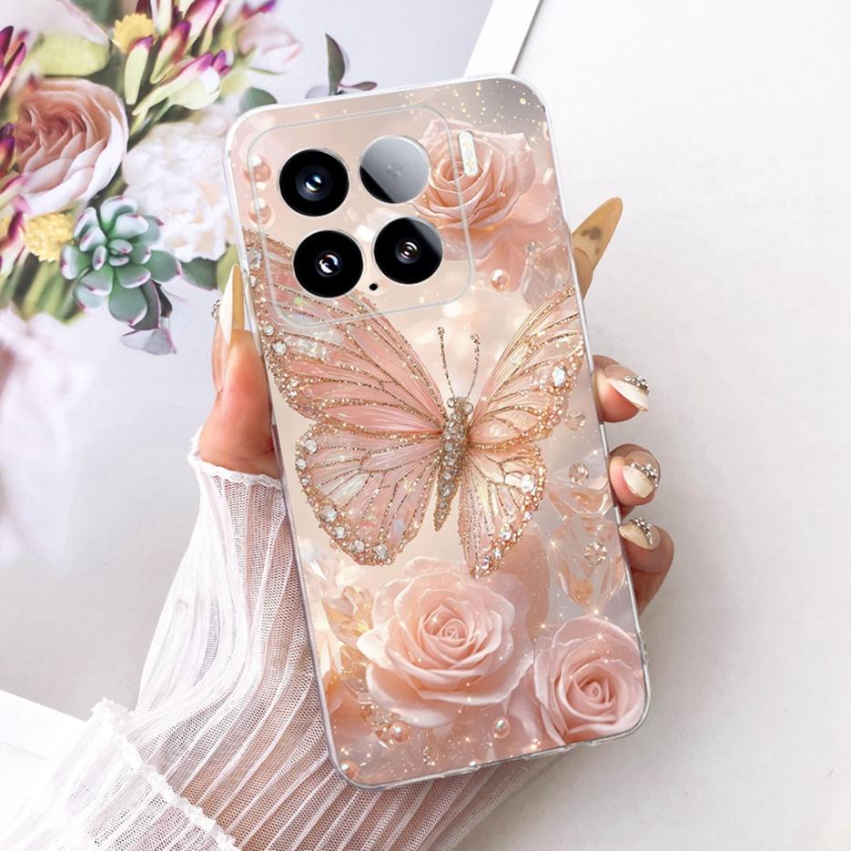 For Xiaomi Mi 15 Pro 5G Case Luxury Butterfly Painted Cover Soft Silicone Phone Case For Xiaomi 15 Pro Mi15 Pro 5G Fundas Bumper