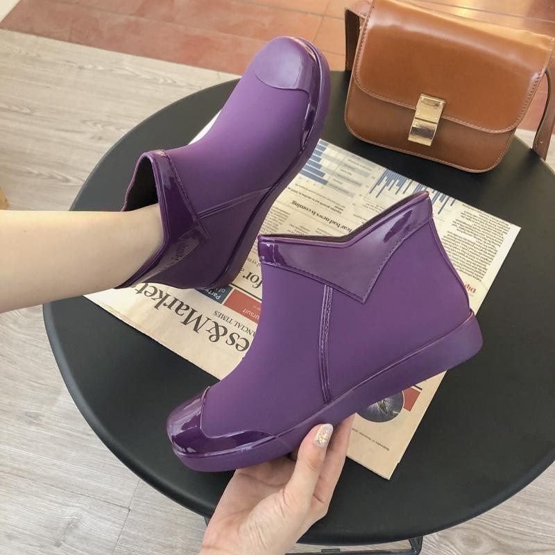 Women's Rain Shoes Fashion Trend Adult Short Tube Waterproof Anti Slip Boots
