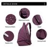 Women's Solid Color Backpack Men's Nylon Backpack Large Capacity Student Schoolbag