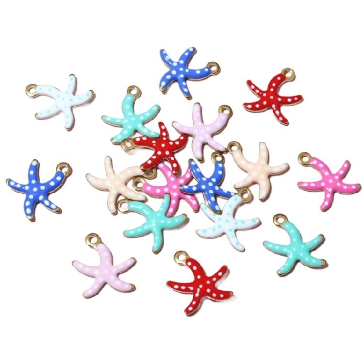 

20PCS Colorful Starfish Pendant Unique Star Necklace Pendant Stainless Steel Texture for Home Decors and Own Collection