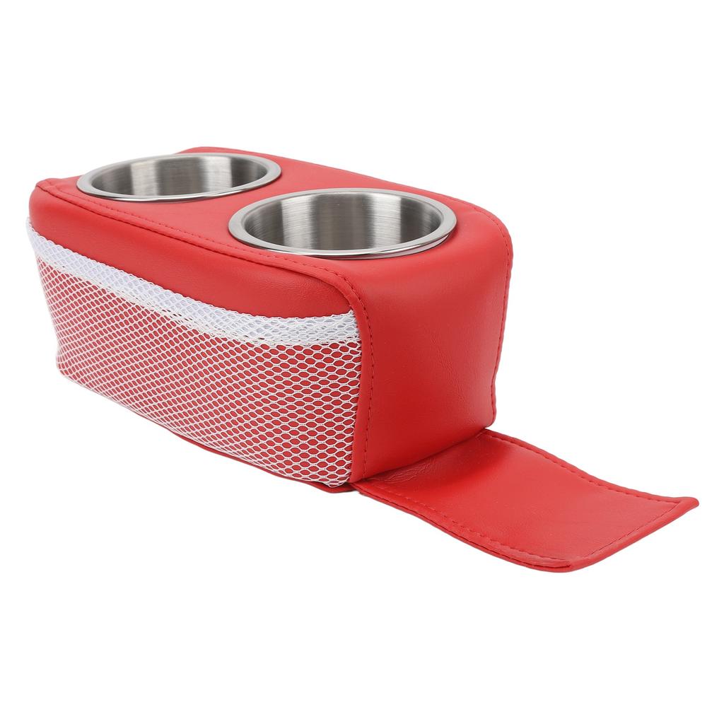 Pontoon Cup Holder with Double Stainless Steel Cupholder Portable Stable Universal for Boat Yacht RV Car Red