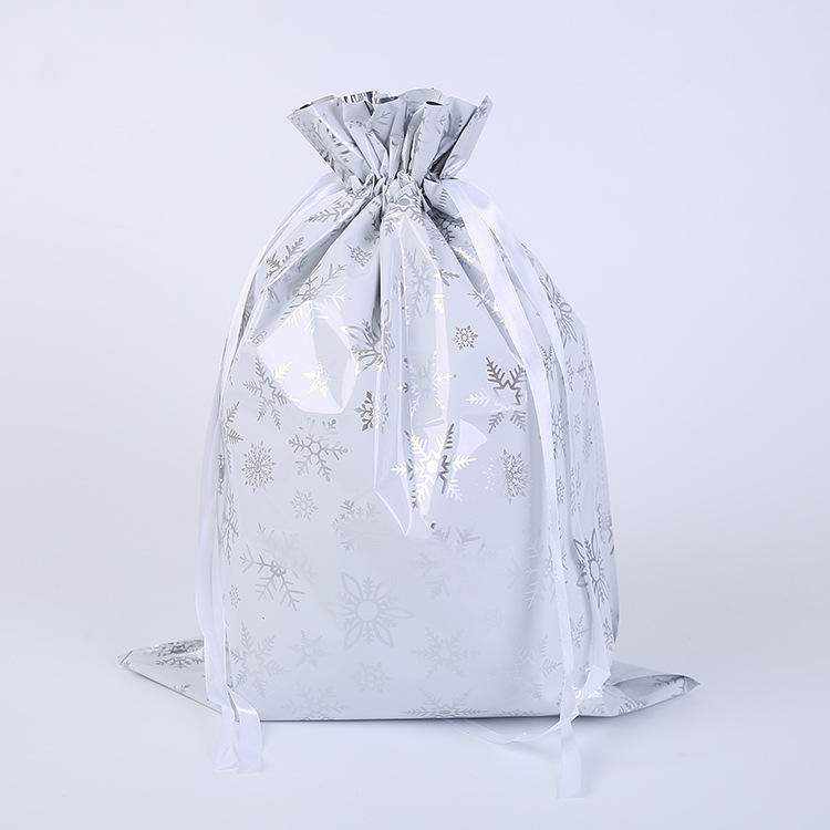 Portable Ribbon Drawstring Christmas Gift Bag Bundle Pocket Food Grade Aluminum Foil Candy Bag Christmas Jewelry Storage Bags