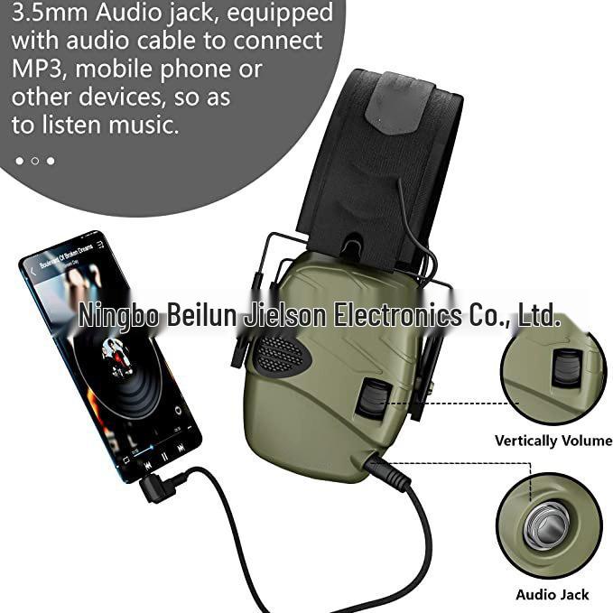 High-Quality Tactical Noise-Cancelling Electronic Earmuffs for Shooting Military Green