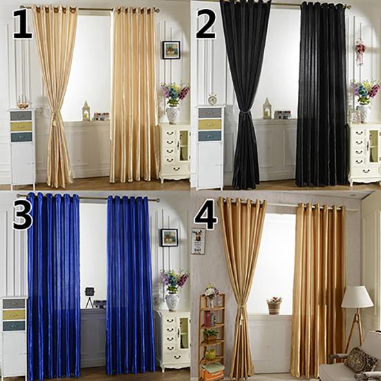 100x250cm Punching Solid Color Soft Window Blackout Curtain Bedroom Draperies