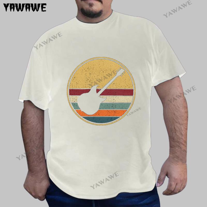 Retro Electric Guitar Player T Shirt Men Cotton Awesome Tshirt Short Sleeve Vintage Guitarist Tops Clothing Gift Idea tshirts S