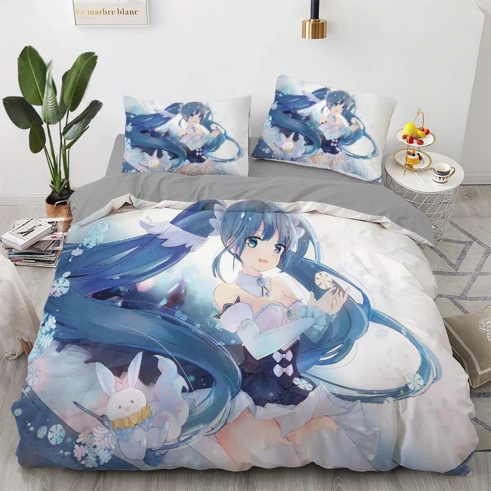 Anime Kawaii Bedding Set Japan Anime Loli Duvet Cover Set Kids Bedroom Cartoon 3D Printed Quilt Cover Bedroom Gift