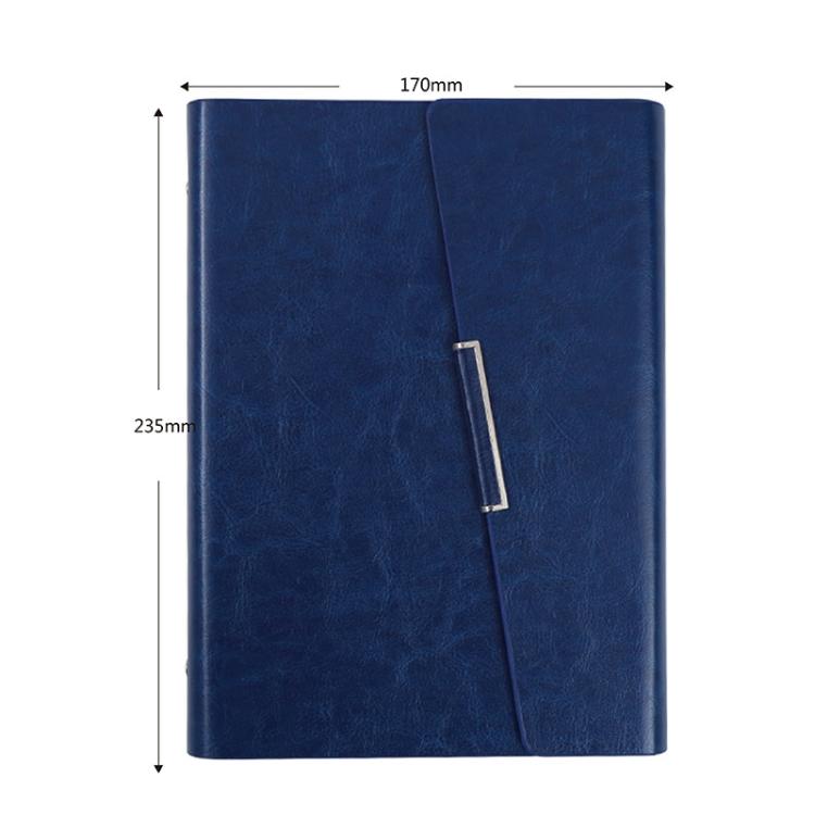 Business Notebook Imitation Leather PU Tri-Fold Loose-Leaf Notepad, Specification: A5
