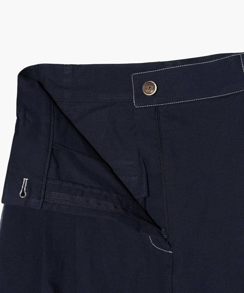 DEPASION High-Waisted Fluttered Wide Pants (Navy)
