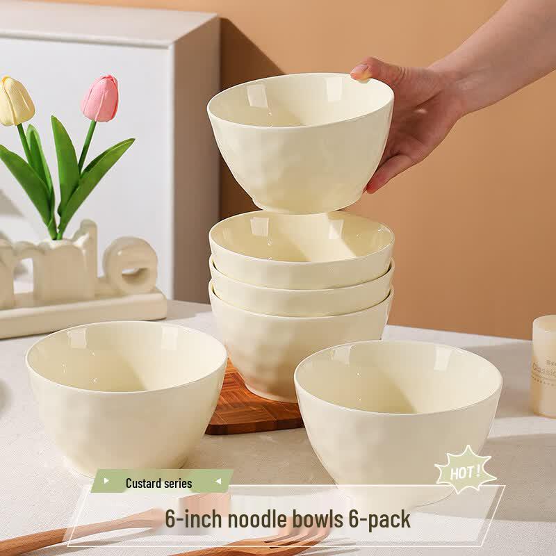 OIMG Simple Underglaze Ceramic Noodle/Soup Bowl Set