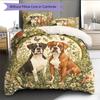 Two Boxer dogs Pattern Bedding Home Decoration Birthday Gift (1 * duvet cover + 2 * pillowcase, without core)