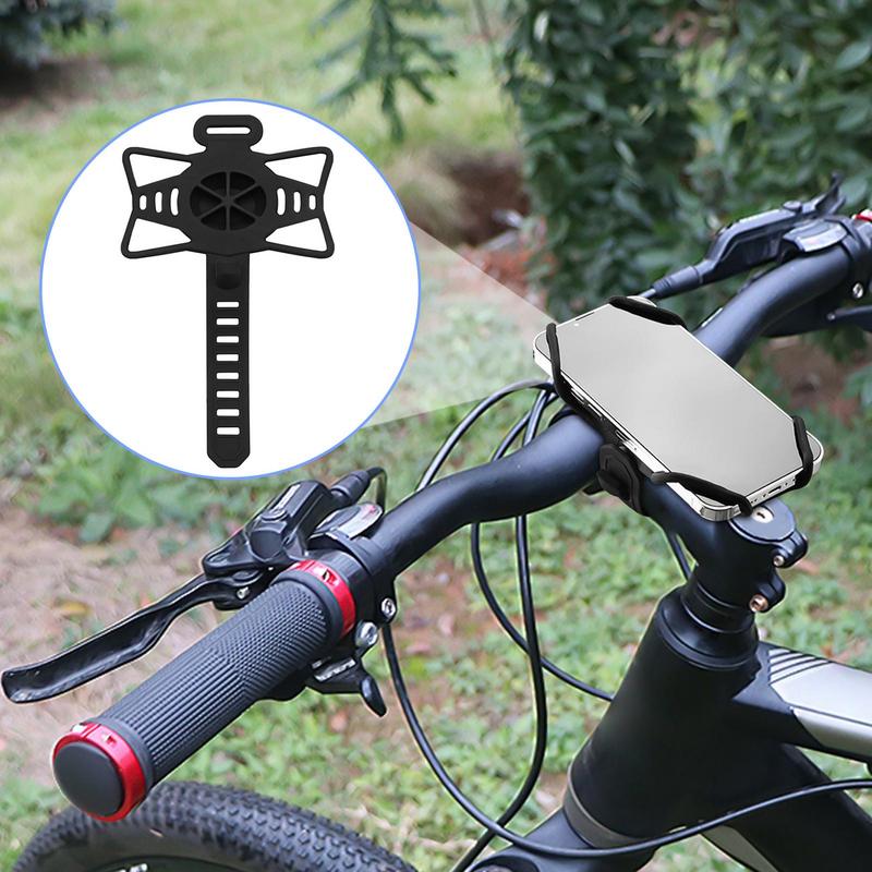 Phone Mount For Bike Adjustable Silicone Bike Smartphone Stand 360 Degree Rotatable Scooter Cellphone Holder For 4.7-7.2 Devices
