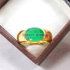 Emerald Oval Cut With 925 Sterling Silver Gold Plated Ring For Men's #B25 JL375671274595