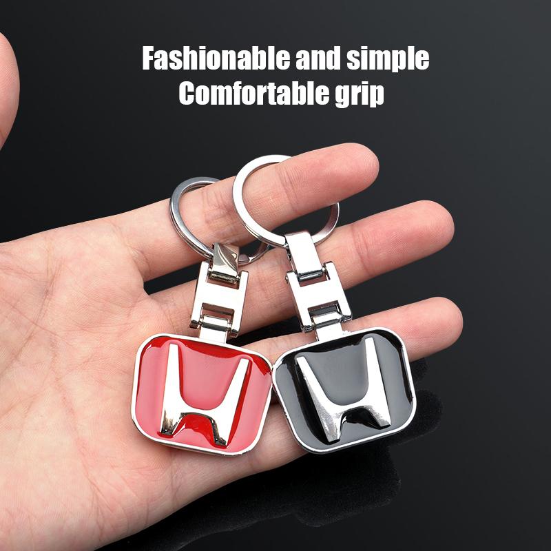 3D Metal Honda Badge Keychain Keyring Emblem Car Accessories For Honda CRX Pilot B-series D-series H-series Civic FIT CRV Accord JS1