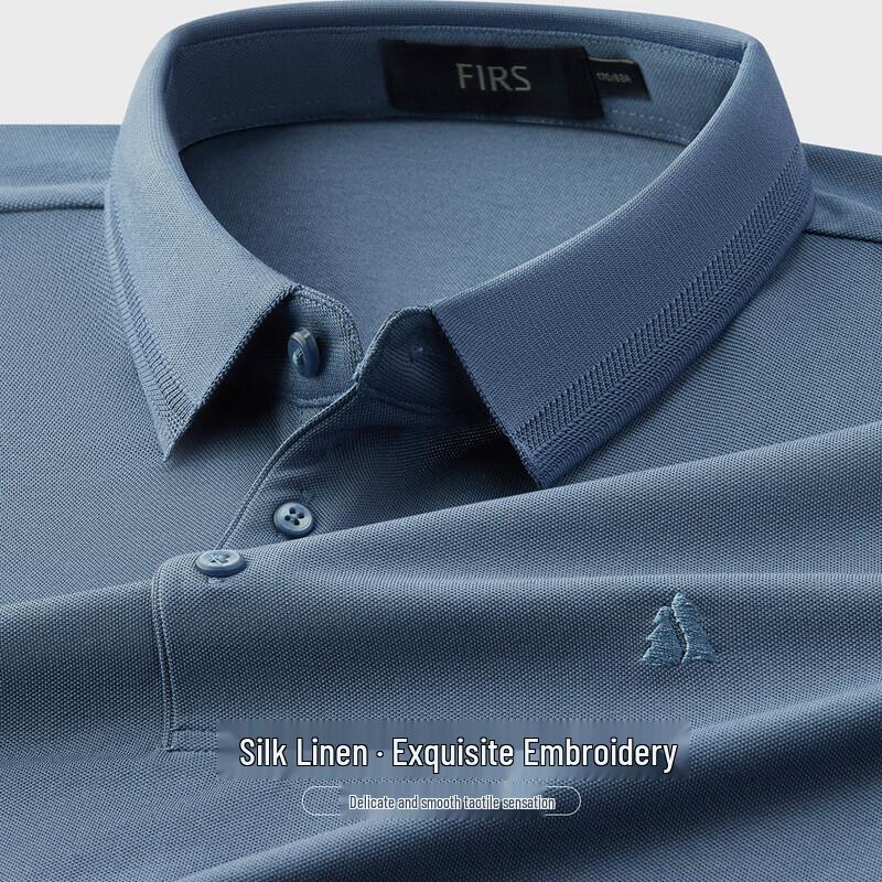 Shanshan Men's Cooling Mulberry Silk Blend Polo T-Shirt