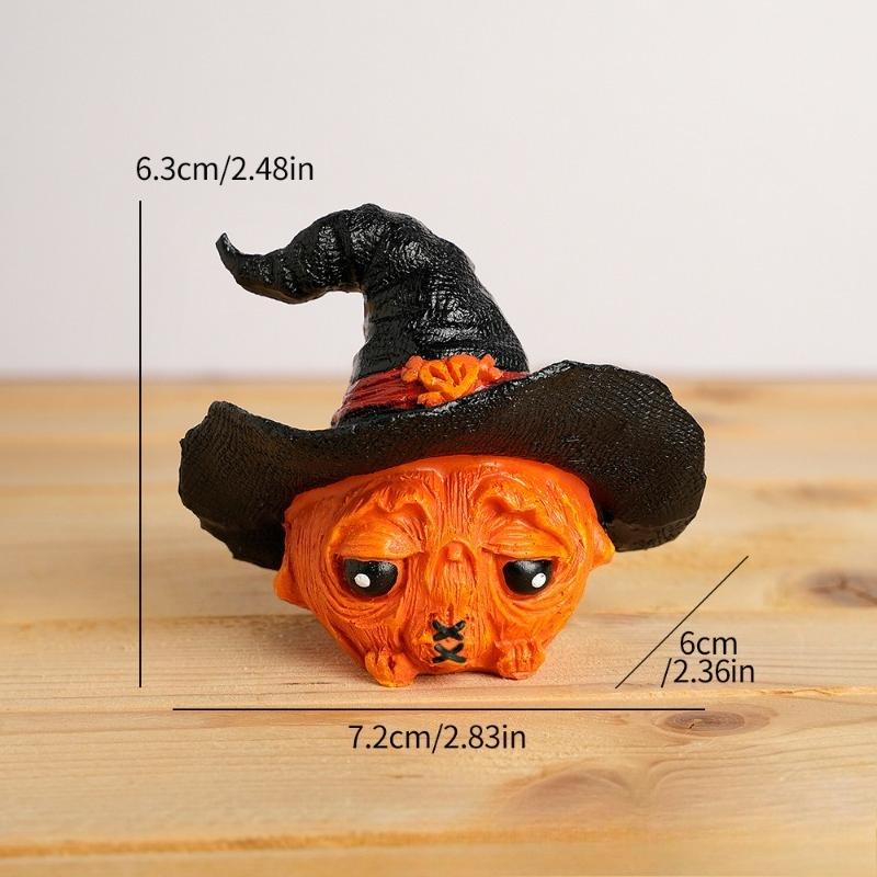 

1pcs Halloween Ghost Witch Pumpkin Resin Innovative Small Ornaments Micro Landscape Desktop Atmosphere Decorations