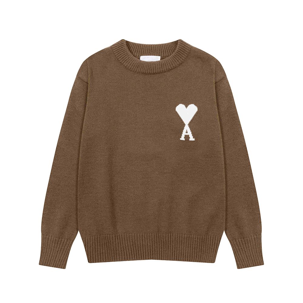 2026 Autumn and Winter Heart-shaped Jacquard Alpaca Wool Blended Loose Sweater Polo Collar Men Pullover Sweater S