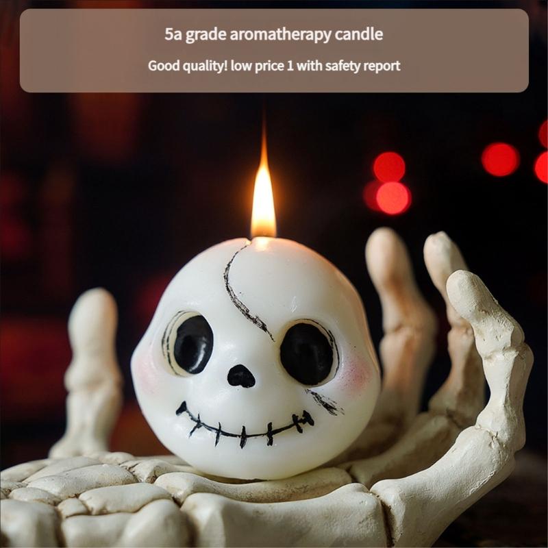 Halloween Kürbis Schädel Geisterhaft Kerze Gruselige Duftwachs Kerze Tischdekorationen Aromatherapie Kerze Heimdekorationen