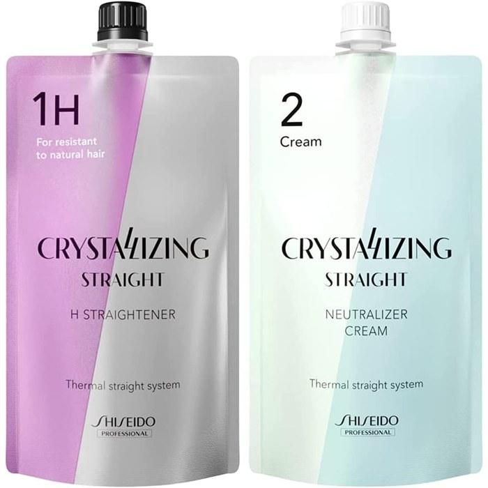 Shiseido Crystallizing Straight H Straightener First Agent for Healthy to Low-Damage Hair + Cream Second Agent Set