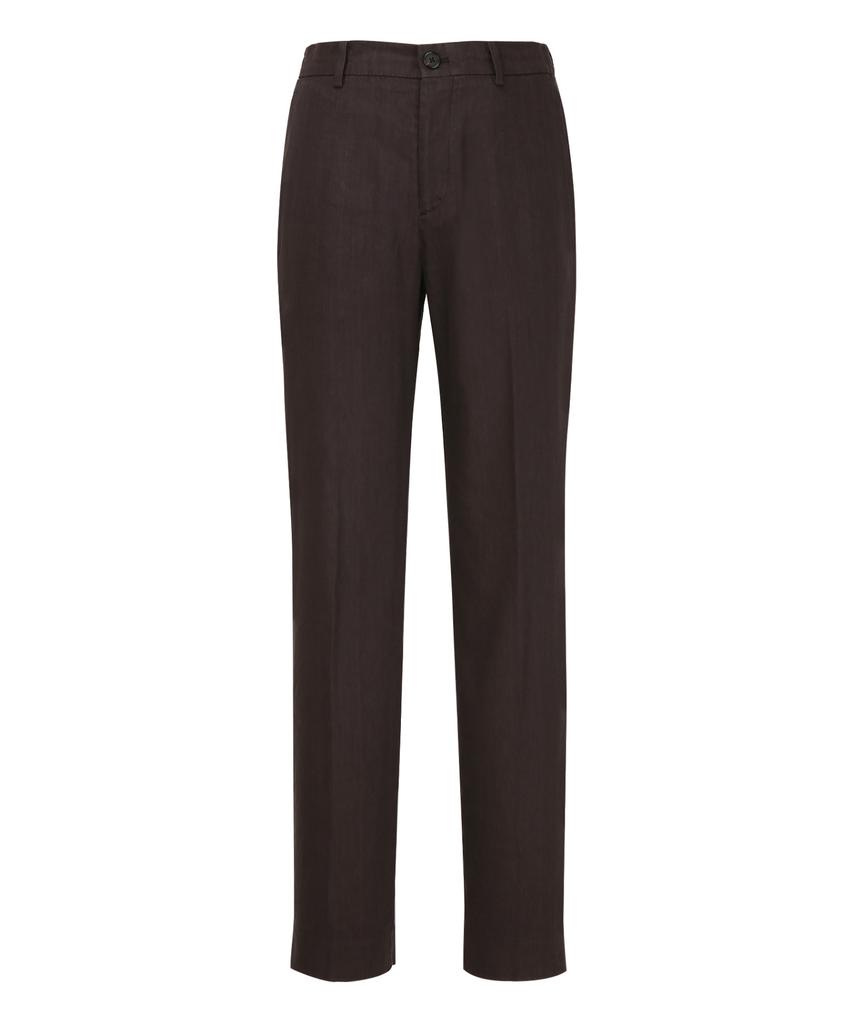 Jilseutyueoteunyuyogmaen [Manteco] Linen Blend Set-Up Pants - Dark Brown (Jnpa6B581W3)