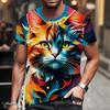 Men's T-shirt Summer Outdoor Casual Round Neck Short Sleeve Top 3D Animal Printed Patterns Large OverSize Loose Men's Clothing
