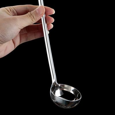Tableware Stainless Steel Ramen Spoon Multi-size Round Soup Ladle Thickened Long Handle Measuring Ladle Spoon Home