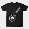 Herren Schwarzes T-Shirt mit Aufdruck Gitarre No-Cut Transferpapier Aufdruck Baumwoll-T-Shirt