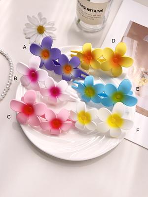 Sommer Große Haarspangen Elegant Mattierte Schmetterling Blume Haarspangen Frauen Strand Hawaii Floral Haarnadeln Einfache Schnabelspangen Kopfschmuck