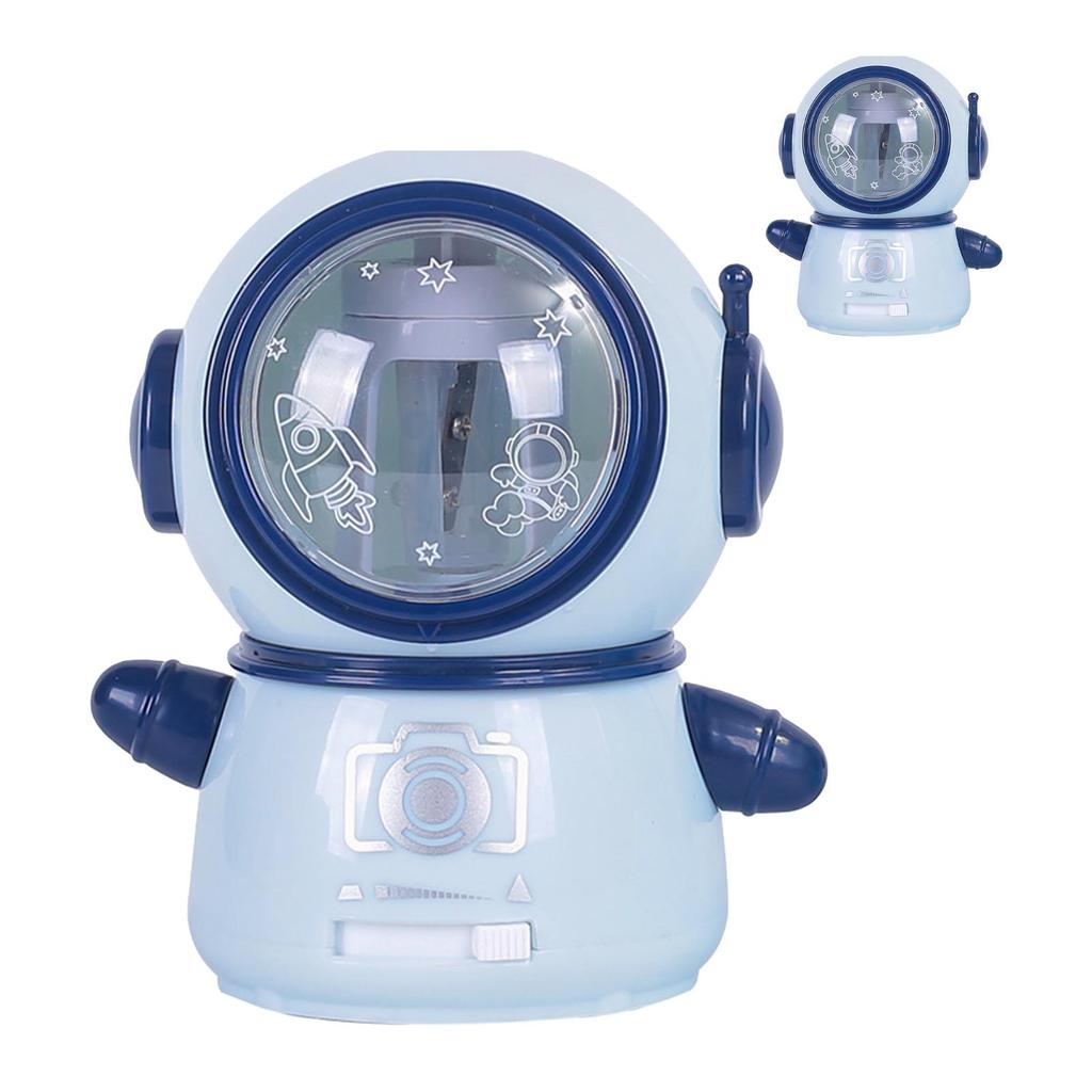 Spaceman Pencil Sharpeners Cartoon Cute Safe Flexible Electric Pencil Sharpener for Classroom Home