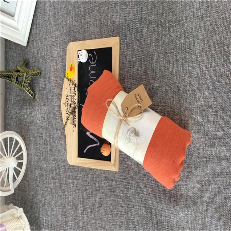 Korean Four Seasons Cotton Linen Women's Scarf: Solid Color Literary Shawl & Extra Long Beach Silk Scarf