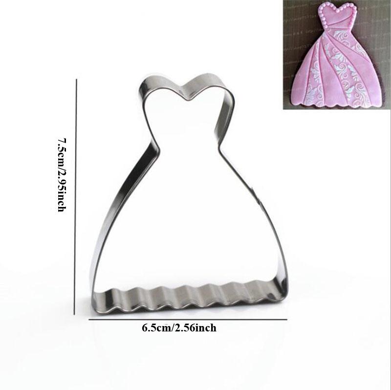 Wedding Dress Metal Cookie Cutters Couple Fondant Cake Decor Princess Cupcake Chocolate Biscuit Mould Patisserie Reposteria