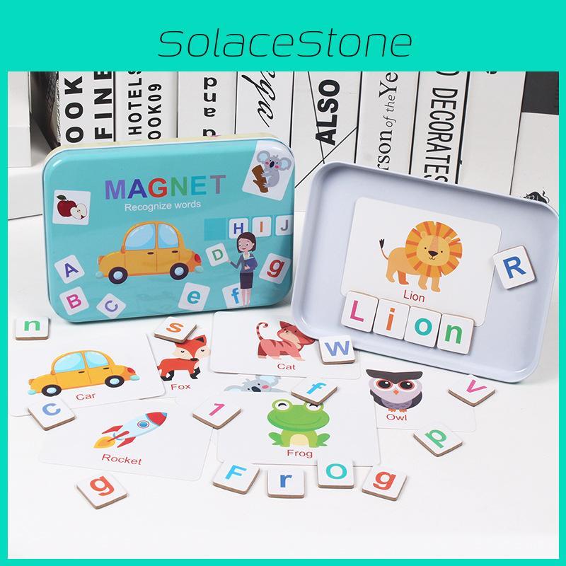 Magnetic Wooden Letter Match Game Children Educational Playset Festival Gifts