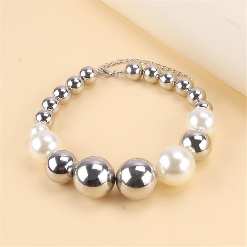 Elegant Pearl Beads Ball Necklace Temperament Clavicle Chain Birthday Gift
