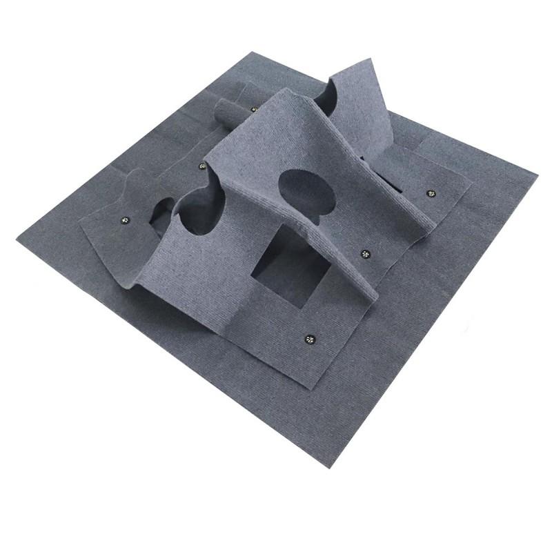 Cat Play Mat Training Pad Interactive Felt Blanket Indoor Cats Gray Camel Color 100x100cm