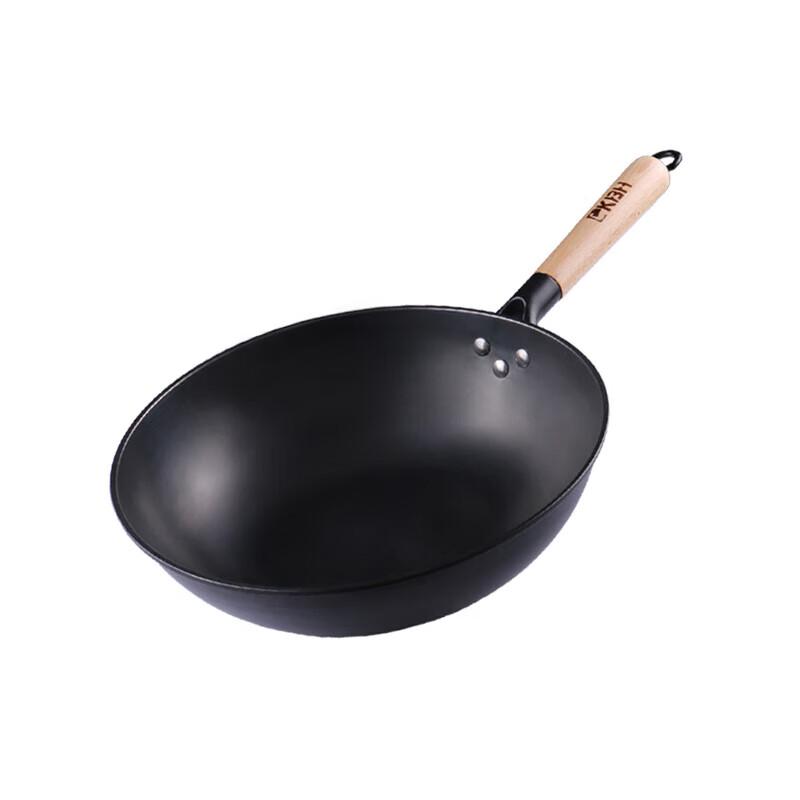 Konbach 30cm Unbeschichteter Eisen-Wok-Set