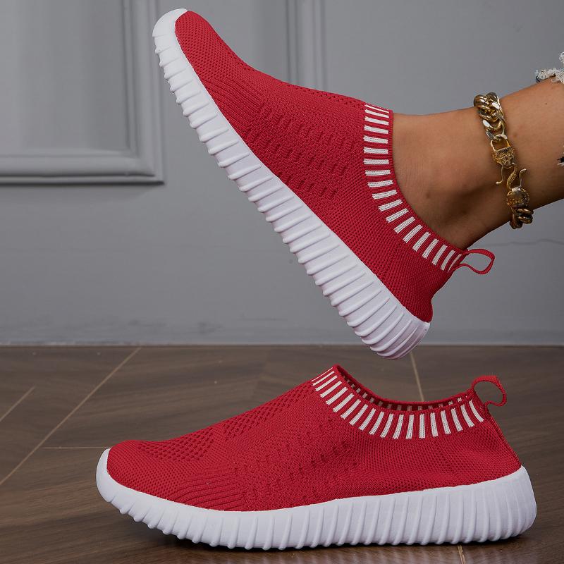 Pantofi de antrenament ușori și la modă pentru femei, plasă, plat, pantofi de alergare pentru exterior 2024, cu talpă plată și moale, pantofi de drumeție