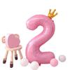 42-Inch Large Pink Crown Aluminum Film Digital Balloon Children'S 1St Birthday Party Decoration Photo Props