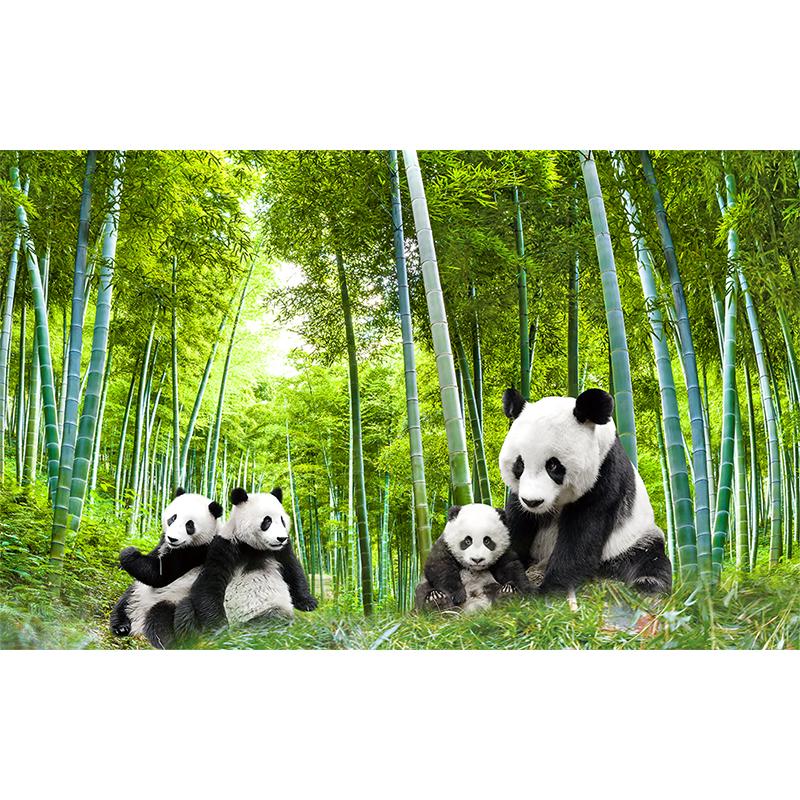 Grüner Bambus-Panda-Wandbild, 3D-kreative Fototapete, Wohnzimmer, Schlafzimmer, Küche, Restaurant, Heimdekoration, Wandaufkleber