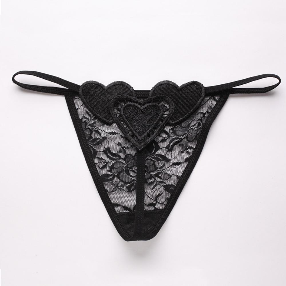 Luxury Korean Version of Women's Underwear Ultra-thin Transparent Heart-shaped Sexy Underwear, Women's Lace Thong T-pants 902