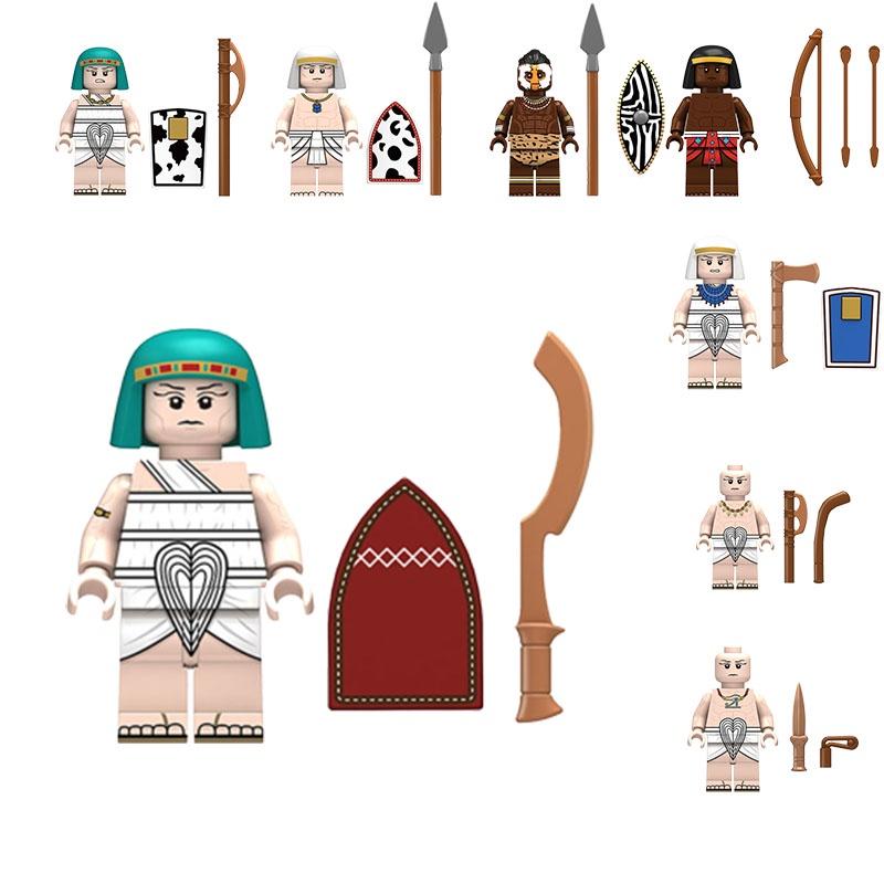 Children's Assembly Toy Intelligent And Educational Egyptian Spear Infantry Pharaoh Guard Building Blocks