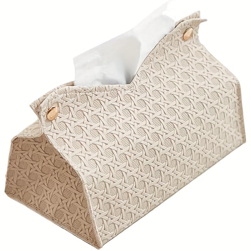 Family-Size Woven Tissue Storage Box, Minimalist Stylish Tissue Holder, Decorative Organizer for Office & Home