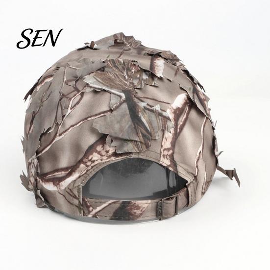 Concealment Cap for Hunting 3D Leafy Camouflage Cap, Tactical Hat, Adjustable Jungle Cotton Camo Peaked Men, Turkey Hunting, Training Head Size