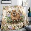 Flower Border Goat Hedgehog Print Flannel Blanket High Quality Comfortable for All Seasons Home Decor Warmth and Comfort Perfect for Christmas Gifts