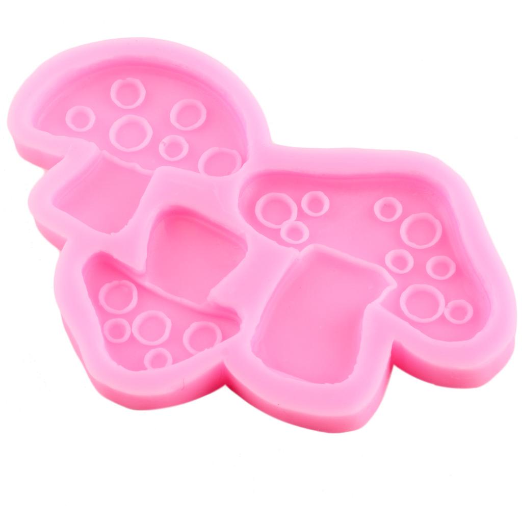 Soppsjokoladeform Soppsilikonformer Kakepyntverktøy Cupcake Topper Godteri Sjokoladegummipastaformer