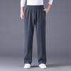 Men's Plus Size Loose Fit Sports Pants - Winter Velvet, Straight Cut, Casual Wear