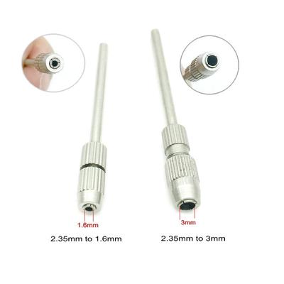 Convertitore adattatore per fresa per trapano dentale 1 pezzo da 2,35 mm a 1,6 mm/da 2,35 mm a 3 mm lucidatore con gambo per laboratorio odontoiatrico