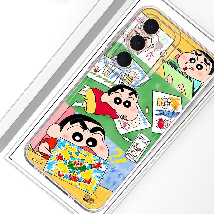 Phone Case for Samsung Galaxy A26 A24 A52 A31 A56 A50 A33 A52 A34 A35 A54 A15 A55 A23 A25 A51 A16 A36 A13 Cute Crayons Shinchans