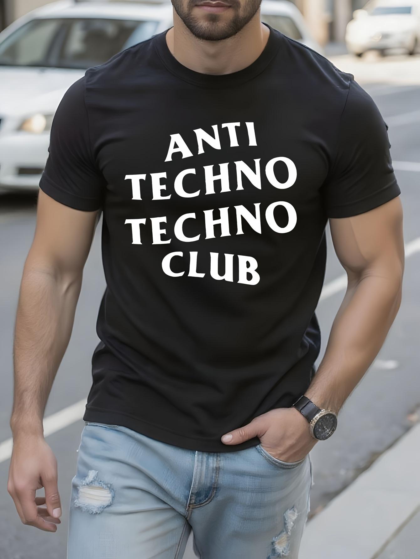 Anti Techno Techno Club Tshirt Funny Contradictory Graphi... XXL