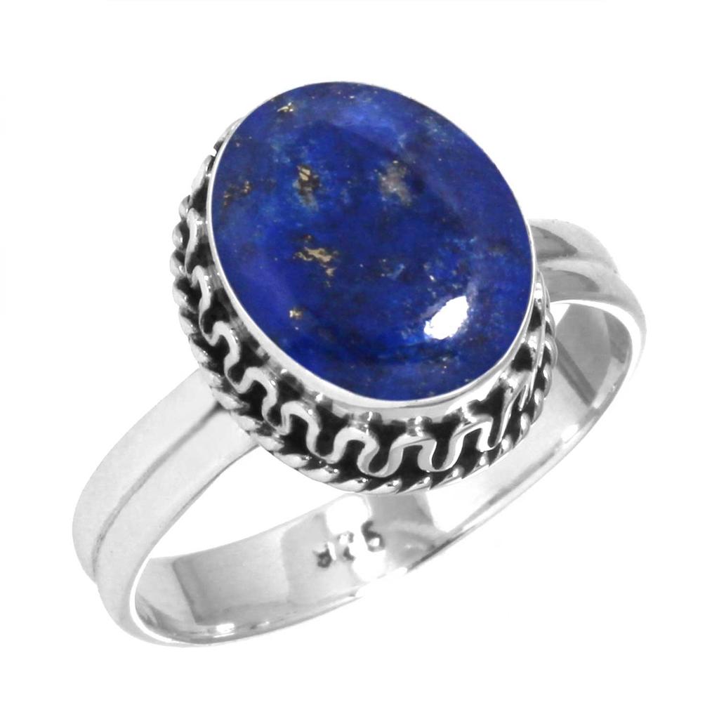 925 Sterling Silver Ring Women Gemstone Handmade Jewelry Anniversary Gift Blue Green Purple Copper Turquoise Pearl Lapis Mother Of Pearl Solitaire