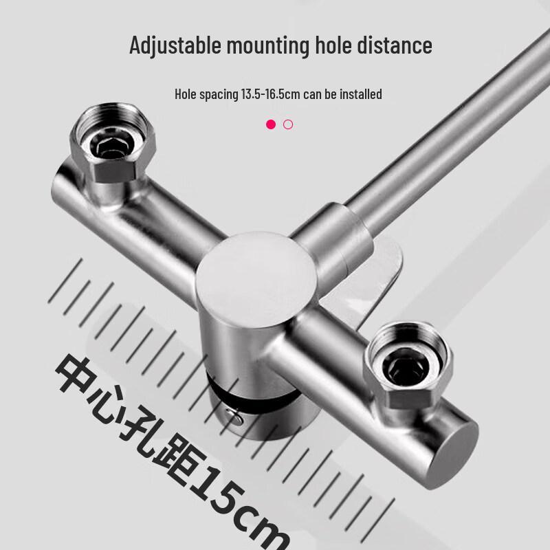 TLXT Stainless Steel Wall-Mounted Cold & Hot Water Rotating Faucet