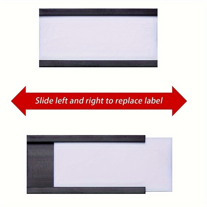 Magnetic Label Holders with Magnets Magnetic Data Card Holders with Clear Plastic Protectors for Metal Shelf, Whiteboard, Set of 50 (50 X 25 Mm)